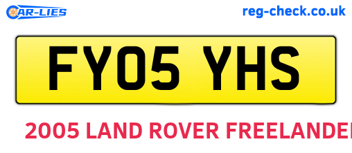 FY05YHS are the vehicle registration plates.