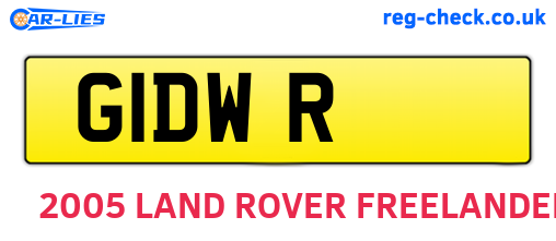 G1DWR are the vehicle registration plates.