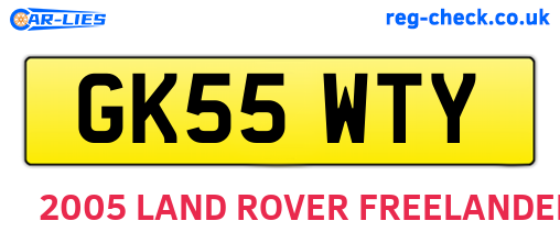 GK55WTY are the vehicle registration plates.