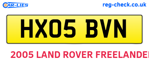 HX05BVN are the vehicle registration plates.