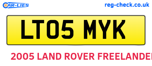 LT05MYK are the vehicle registration plates.