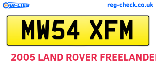 MW54XFM are the vehicle registration plates.