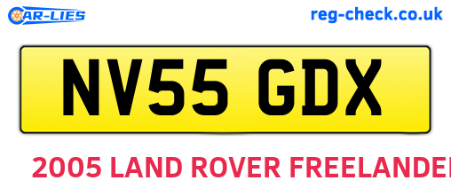 NV55GDX are the vehicle registration plates.