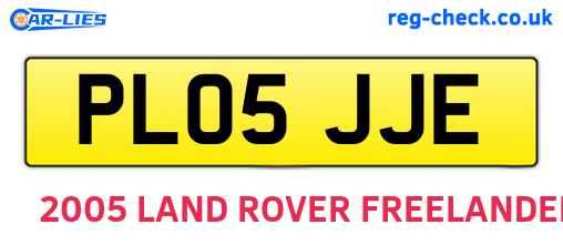 PL05JJE are the vehicle registration plates.