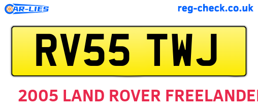 RV55TWJ are the vehicle registration plates.