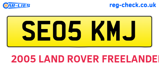 SE05KMJ are the vehicle registration plates.