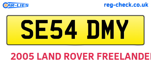 SE54DMY are the vehicle registration plates.