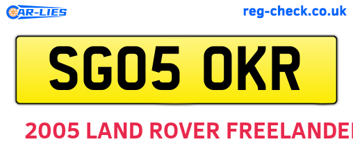 SG05OKR are the vehicle registration plates.