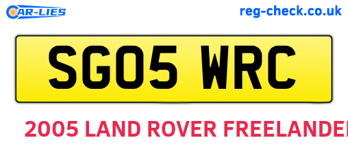 SG05WRC are the vehicle registration plates.