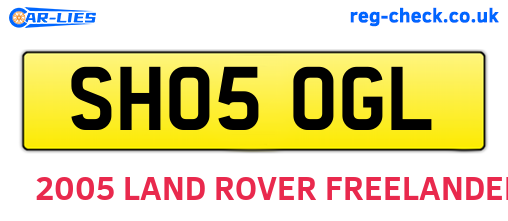 SH05OGL are the vehicle registration plates.
