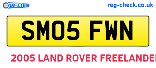 SM05FWN are the vehicle registration plates.