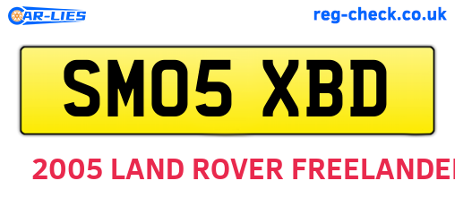 SM05XBD are the vehicle registration plates.