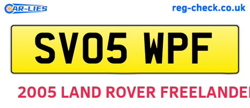 SV05WPF are the vehicle registration plates.