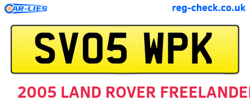 SV05WPK are the vehicle registration plates.