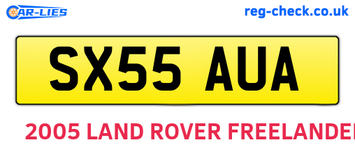 SX55AUA are the vehicle registration plates.
