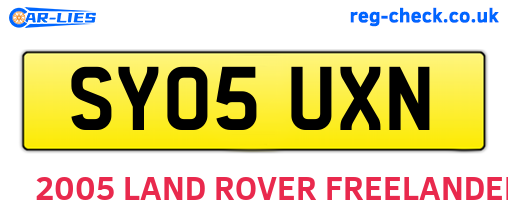 SY05UXN are the vehicle registration plates.