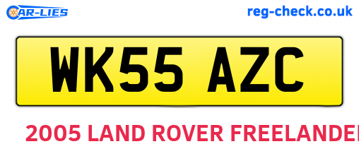 WK55AZC are the vehicle registration plates.