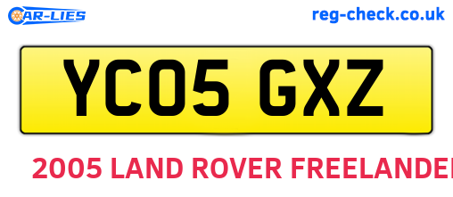 YC05GXZ are the vehicle registration plates.