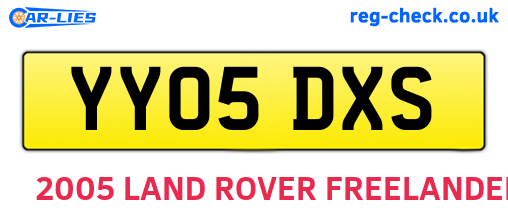 YY05DXS are the vehicle registration plates.