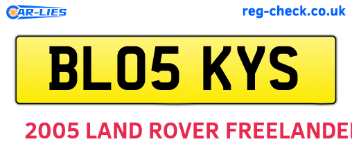BL05KYS are the vehicle registration plates.
