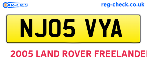 NJ05VYA are the vehicle registration plates.