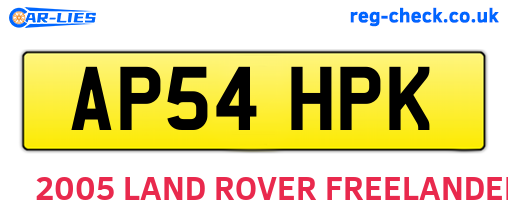 AP54HPK are the vehicle registration plates.