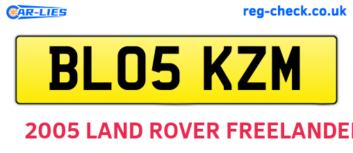 BL05KZM are the vehicle registration plates.