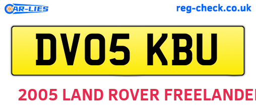 DV05KBU are the vehicle registration plates.