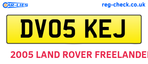 DV05KEJ are the vehicle registration plates.