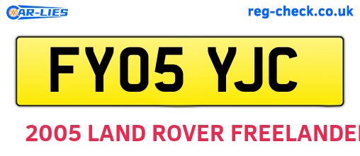 FY05YJC are the vehicle registration plates.