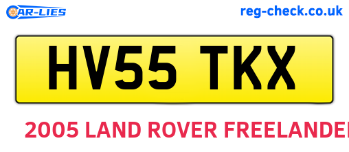 HV55TKX are the vehicle registration plates.