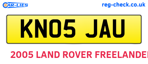 KN05JAU are the vehicle registration plates.