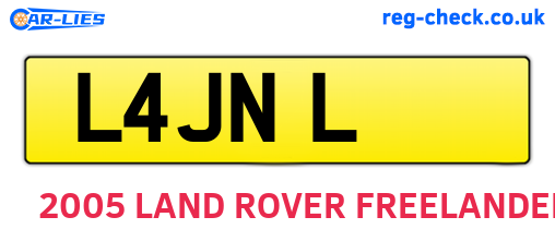 L4JNL are the vehicle registration plates.