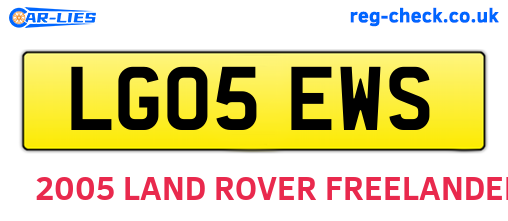 LG05EWS are the vehicle registration plates.
