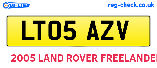 LT05AZV are the vehicle registration plates.
