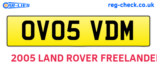 OV05VDM are the vehicle registration plates.