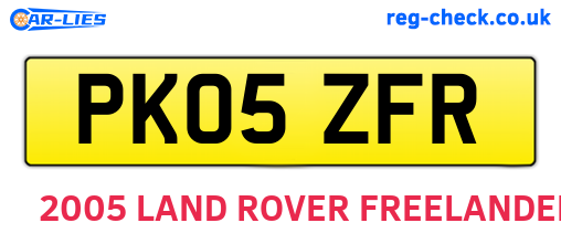 PK05ZFR are the vehicle registration plates.