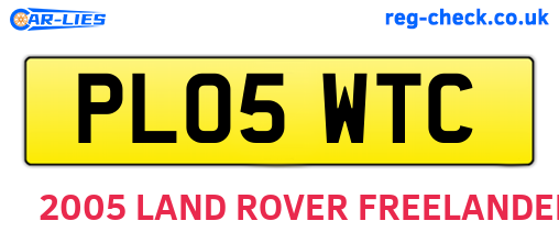 PL05WTC are the vehicle registration plates.