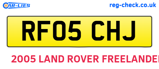 RF05CHJ are the vehicle registration plates.