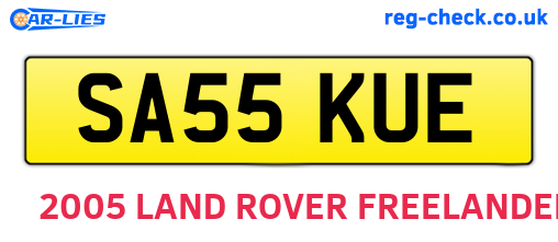 SA55KUE are the vehicle registration plates.