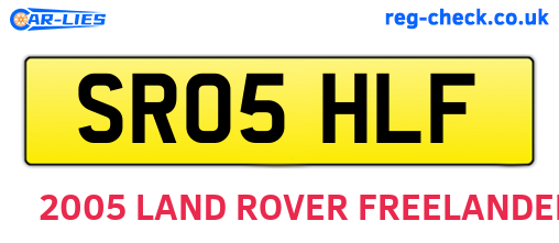 SR05HLF are the vehicle registration plates.