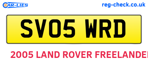 SV05WRD are the vehicle registration plates.