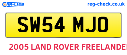 SW54MJO are the vehicle registration plates.