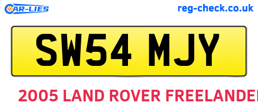 SW54MJY are the vehicle registration plates.