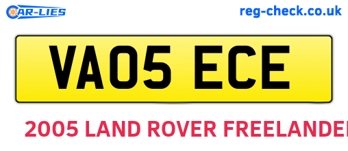 VA05ECE are the vehicle registration plates.
