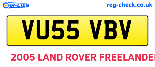 VU55VBV are the vehicle registration plates.