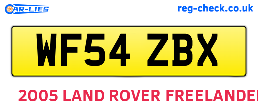 WF54ZBX are the vehicle registration plates.