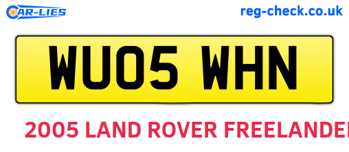 WU05WHN are the vehicle registration plates.