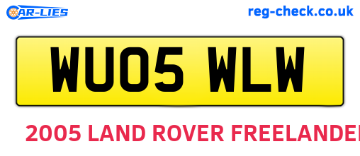 WU05WLW are the vehicle registration plates.