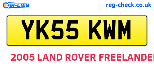 YK55KWM are the vehicle registration plates.
